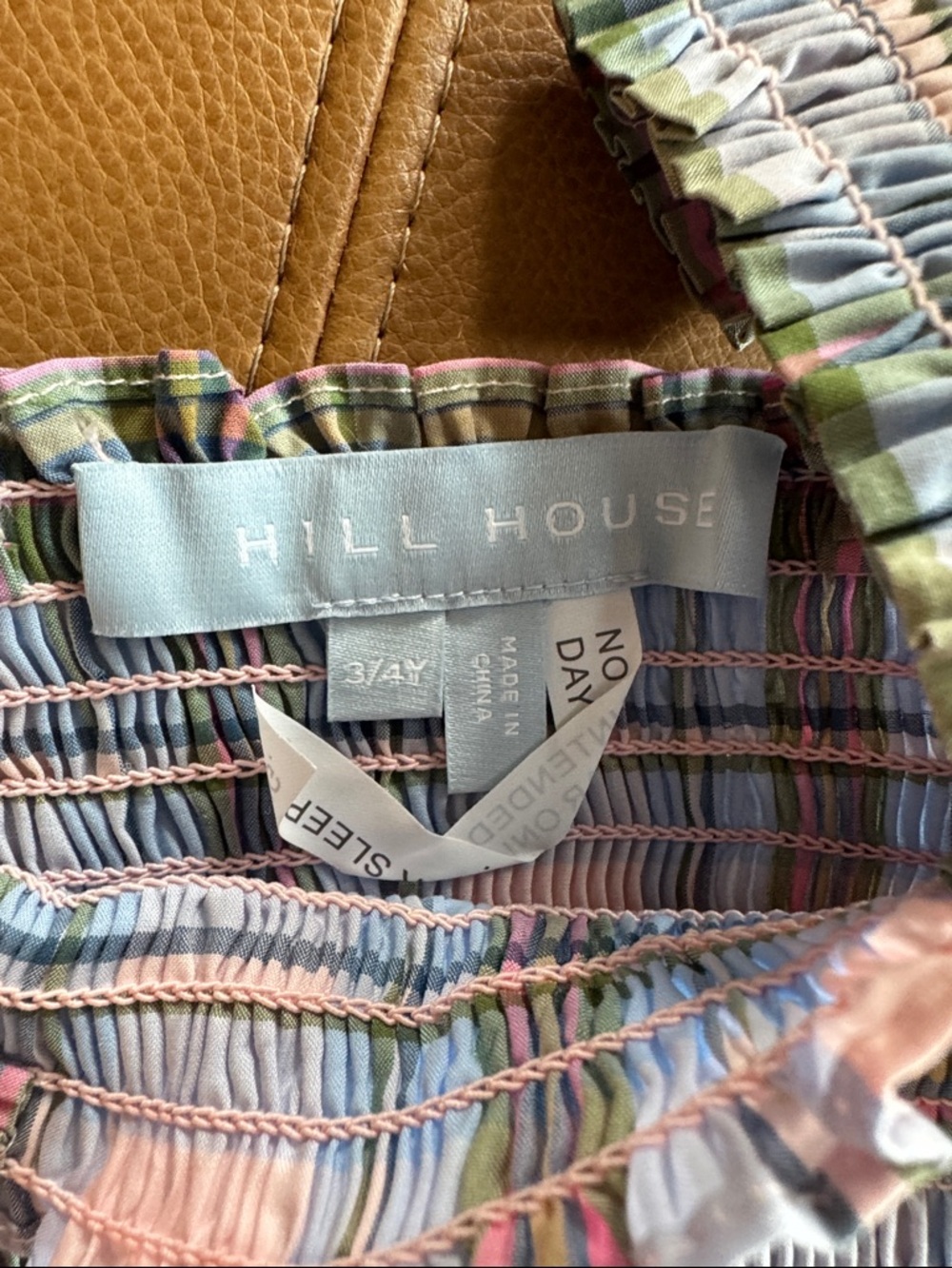 Hill house sz 3-4 Girls' Pastel Plaid Smocked Sundress - Pink & Blue - Picture 3 of 7